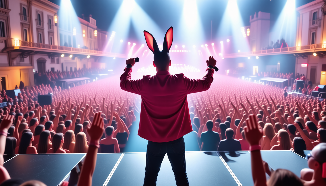 découvrez bad bunny en concert à lisbonne, où il invite à vivre et aimer intensément chaque instant. une soirée inoubliable remplie d'énergie et de passion.