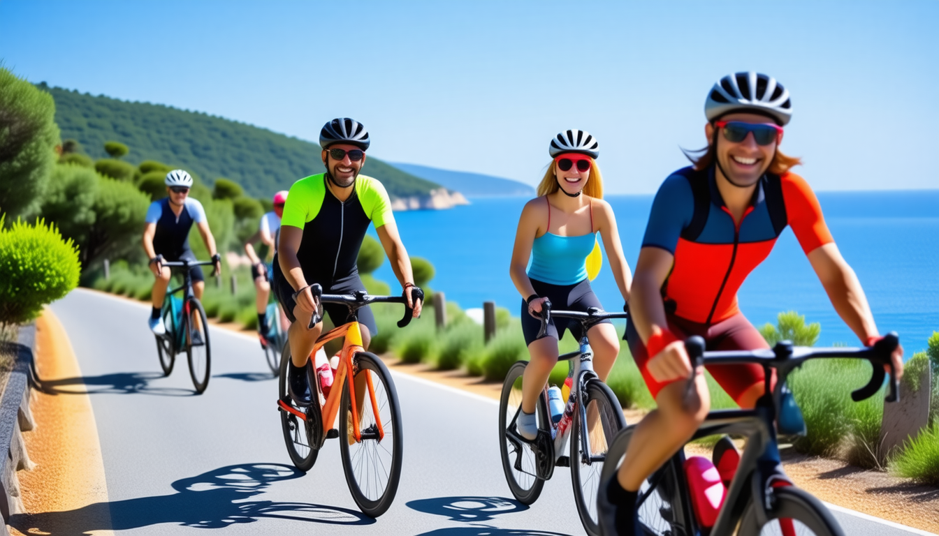 découvrez le séjour sportif et convivial du club cyclos touristes carcassonnais à santa susanna, sur la magnifique costa brava, entre cyclisme et moments partagés.