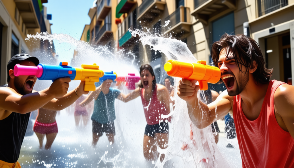découvrez comment le pistolet à eau est devenu le symbole rafraîchissant des barcelonais exaspérés, mêlant humour et protestation dans la chaleur estivale.