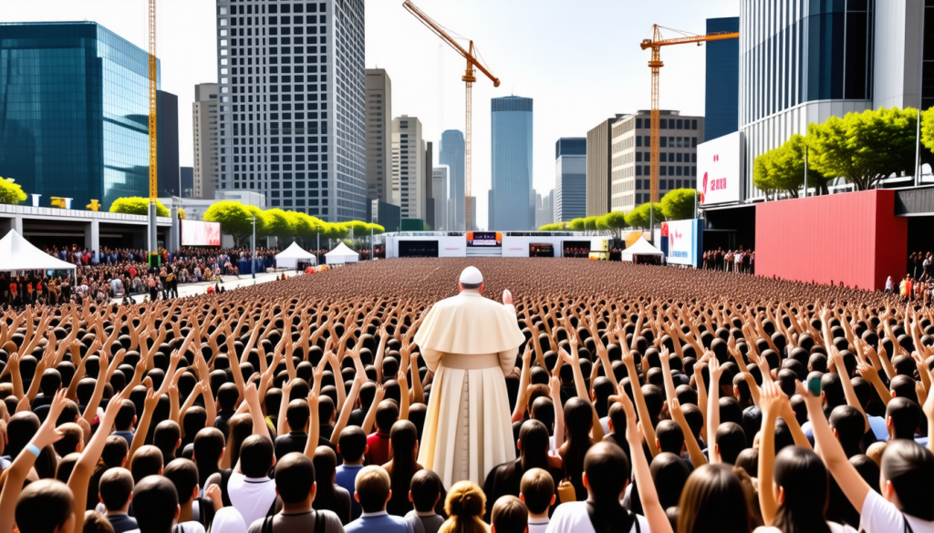 découvrez comment la visite du pape mobilise 25 millions d'investissement pour générer un impact économique de 150 millions, soulignant son importance économique majeure.