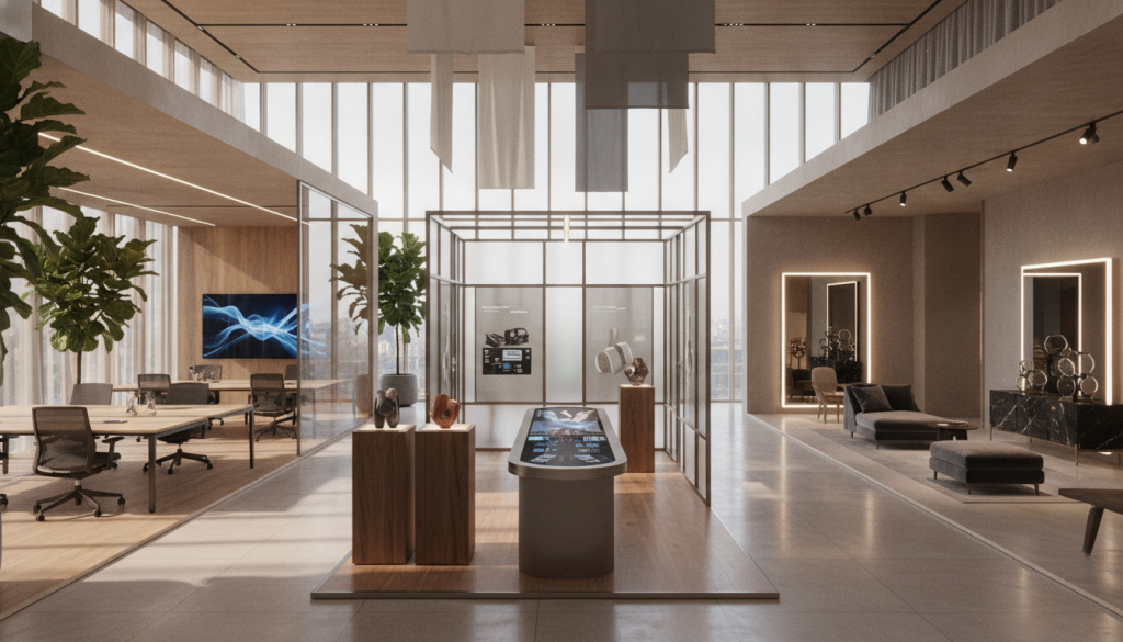découvrez comment concevoir des bureaux, stands et showrooms innovants qui maximisent la valeur ajoutée grâce à un design stratégique et fonctionnel.